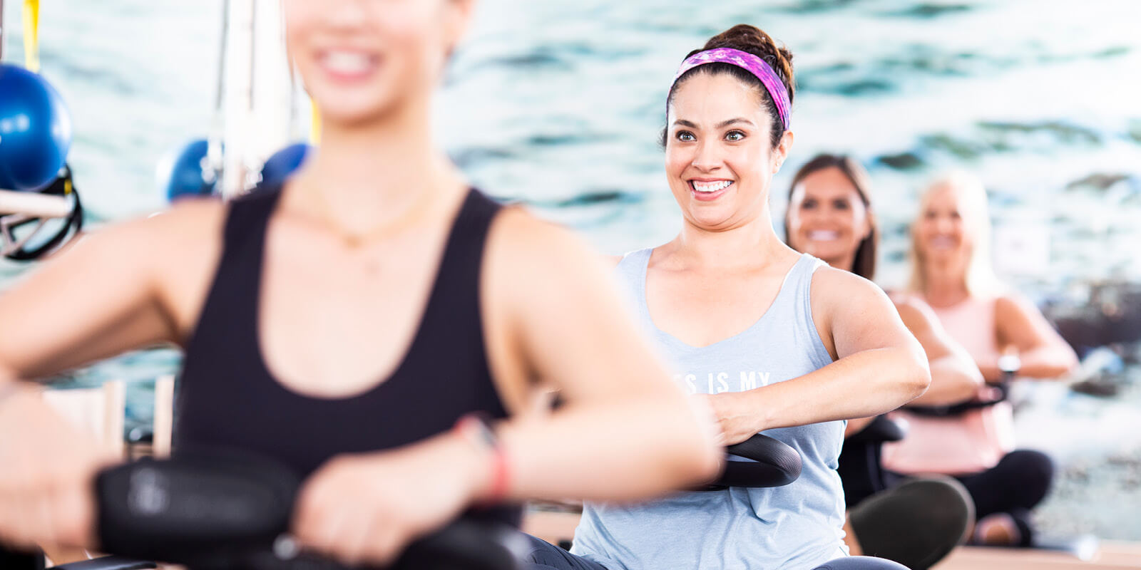 Women exercising in a group